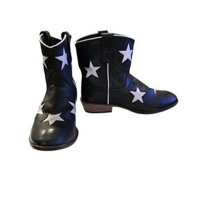 Laredo Women’s Star Western Boots – Black Leather, Size 8